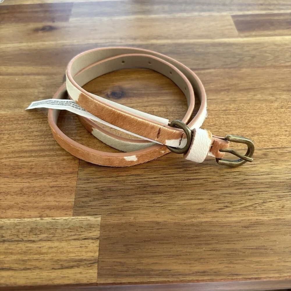 AMERICAN EAGLE Women’s Belt XS Leather Cow Print Dyed Calf Boho Western Festival
